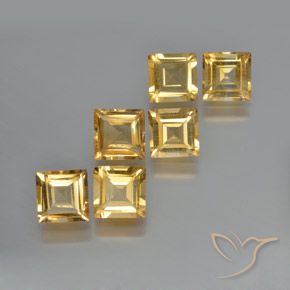 5.81 карата, натуральный Золотисто-оранжевый Цитрин, Квадрат, Чистота VS