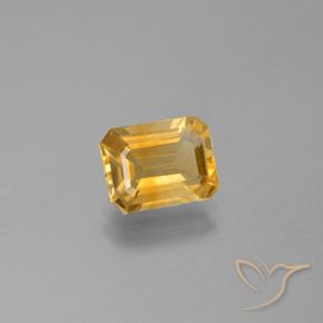1.85ct Натуральный Оранжево-золотой Цитрин, Изумрудная огранка, Чистота VS