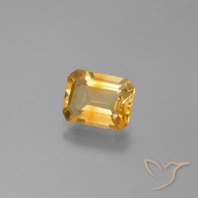 1.85 карата, натуральный Оранжево-золотой Цитрин, Изумрудная огранка, Чистота VS