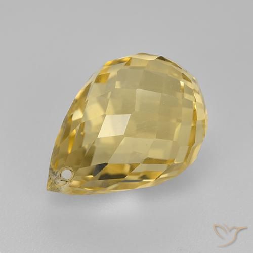 4.21ct Натуральный Золотой Цитрин, Бриолет, VVS-VS