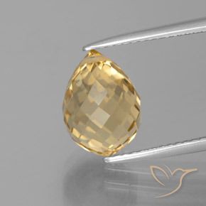 4.38ct Натуральный Золотой Цитрин, Бриолет, Чистота VVS