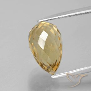 4.83ct Натуральный Среднее золото Цитрин, Бриолет, VVS-VS