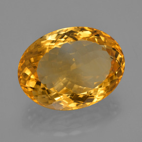 Натуральный золотой цитрин 17,29 карата огранка овал, чистота VVS