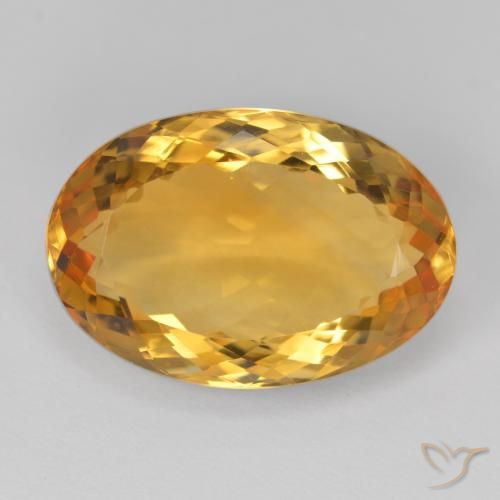 11.75ct Натуральный Темно-золотой Цитрин, Овал, Чистота VVS