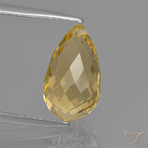 3.74ct Натуральный Светло-золотистый Цитрин, Бриолет, VVS-VS