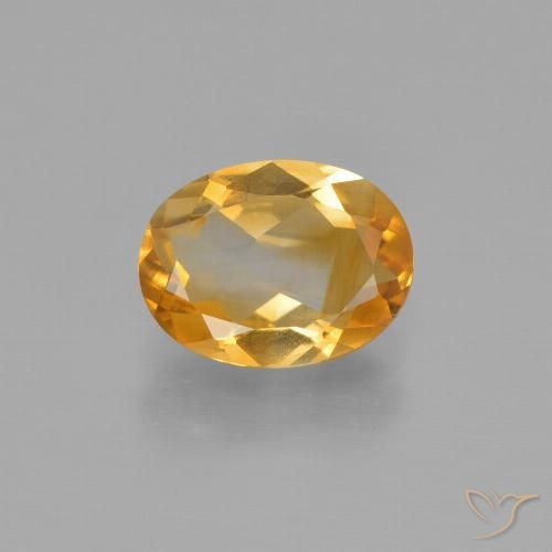 1.38ct Натуральный Темно-золотой апельсин Цитрин, Овал, Чистота VS
