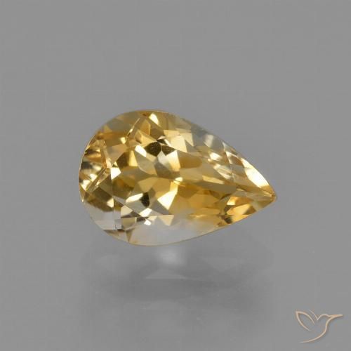 1.24ct Натуральный Золотой Цитрин, Форма груши, VVS-VS