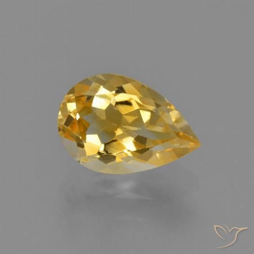 1.24ct Натуральный Золотой Цитрин, Форма груши, VVS-VS
