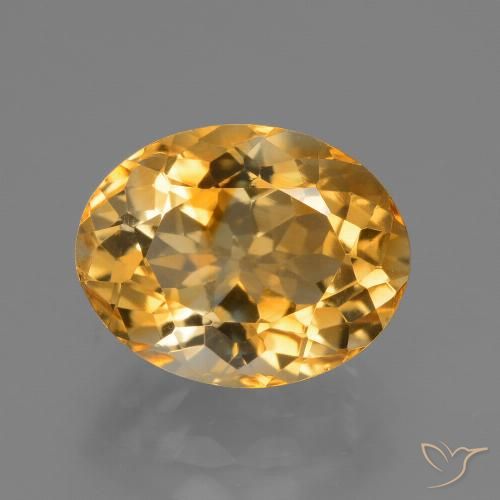 3.89ct Натуральный Глубокий оранжево-золотой Цитрин, Овал, VVS-VS