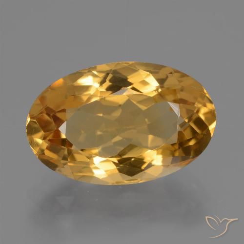 4.96ct Натуральный Темно-золотой Цитрин, Овал, VVS-VS