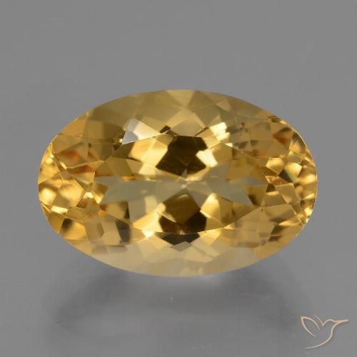 7.09ct Натуральный Средне-темный золотистый Цитрин, Овал, Чистота VVS