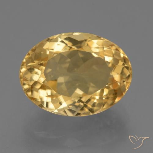 7.95ct Натуральный Средне-темный золотистый Цитрин, Овал, Чистота VVS