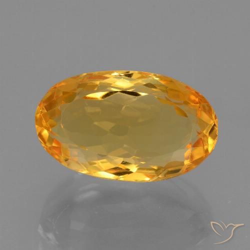 6.11ct Натуральный Глубокий оранжево-золотой Цитрин, Овал, Чистота VVS