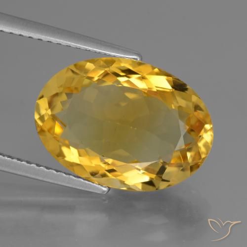 6.80ct Натуральный Золотой Цитрин, Овал, Чистота VVS