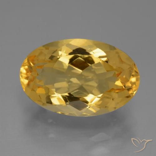 6.41ct Натуральный Средне-темный золотистый Цитрин, Овал, Чистота VVS