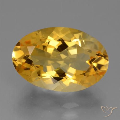 6.74ct Натуральный Темно-золотой апельсин Цитрин, Овал, Чистота VVS