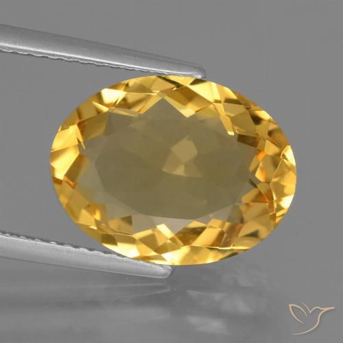 5.26ct Натуральный Золотой Цитрин, Овал, Чистота VVS