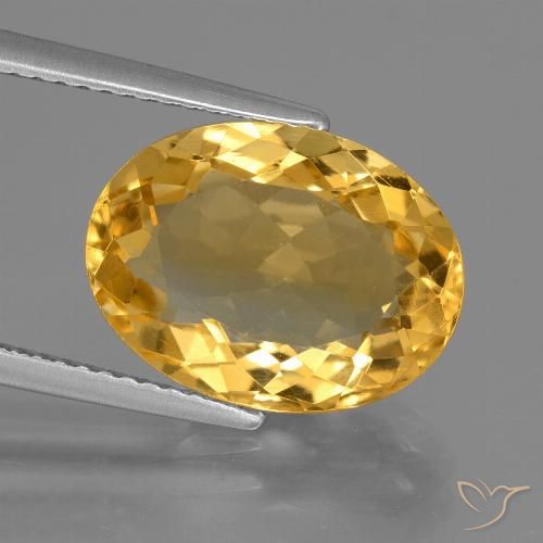 5.51ct Натуральный Темно-золотой апельсин Цитрин, Овал, Чистота VVS