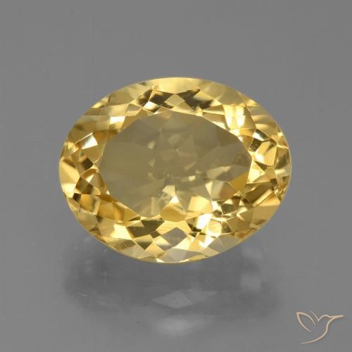 5.09ct Натуральный Золотой Цитрин, Овал, Чистота VVS