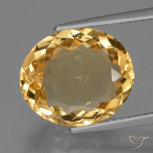 6.02ct Натуральный Темно-золотой апельсин Цитрин, Овал, Чистота VVS