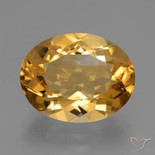5.25ct Натуральный Темно-золотой апельсин Цитрин, Овал, VVS-VS