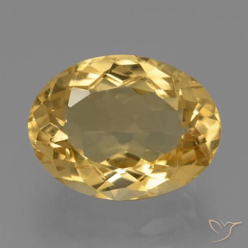 6.85ct Натуральный Золотисто-оранжевый Цитрин, Овал, Чистота VVS