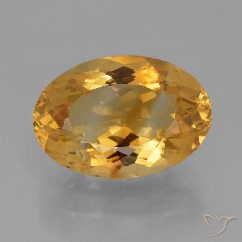 5.78ct Натуральный Темно-золотой апельсин Цитрин, Овал, Чистота VVS