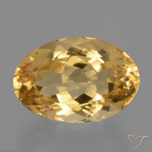 5.70ct Натуральный Средне-темный золотистый Цитрин, Овал, Чистота VVS