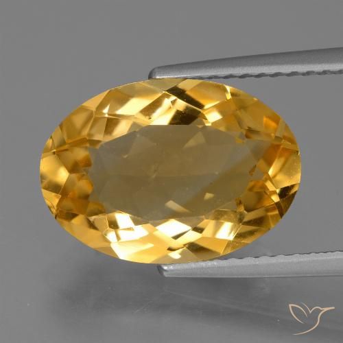4.76ct Натуральный Темно-золотой апельсин Цитрин, Овал, VVS-VS