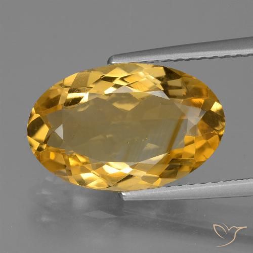 4.00ct Натуральный Темно-золотой апельсин Цитрин, Овал, Чистота VS