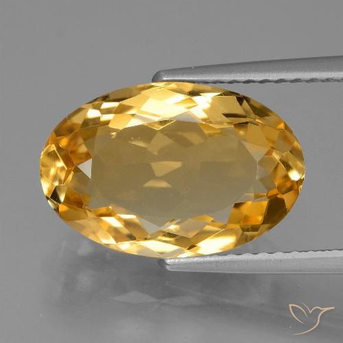 4.73ct Натуральный Средне-темный золотистый Цитрин, Овал, VVS-VS