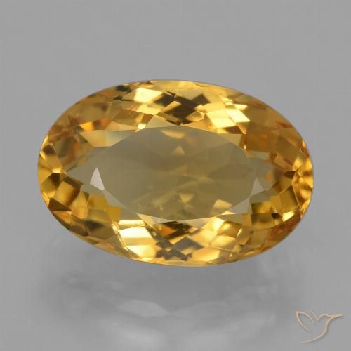 4.78ct Натуральный Средне-темный золотистый Цитрин, Овал, Чистота VVS