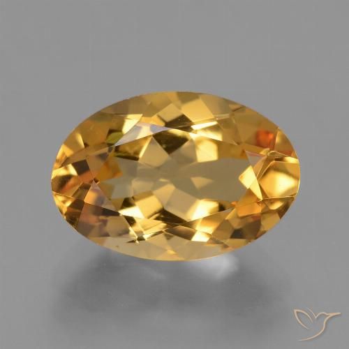 3.53ct Натуральный Темно-золотой апельсин Цитрин, Овал, Чистота VVS