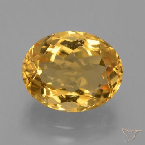 4.35ct Натуральный Темно-золотой Цитрин, Овал, VVS-VS