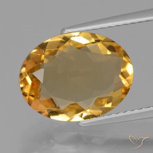 3.76ct Натуральный Темно-золотой апельсин Цитрин, Овал, Чистота VVS