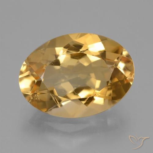 4.43ct Натуральный Средне-светлый золотистый Цитрин, Овал, VVS-VS