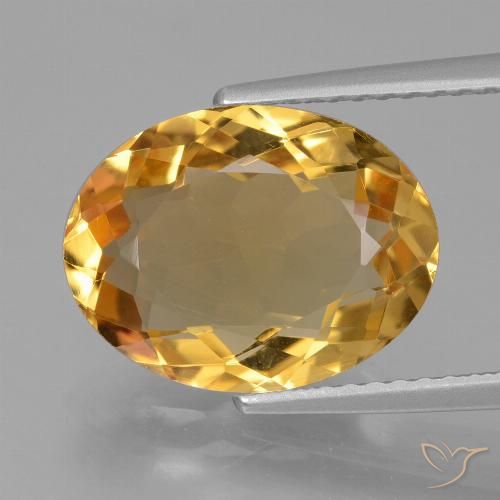 4.17ct Натуральный Светло-золотистый Цитрин, Овал, Чистота VVS