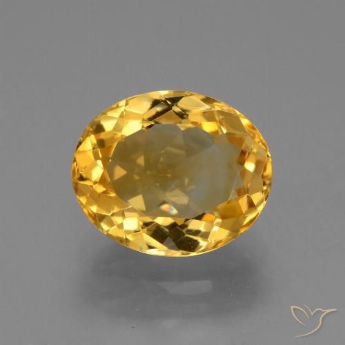 3.97ct Натуральный Средне-темный золотистый Цитрин, Овал, Чистота VVS
