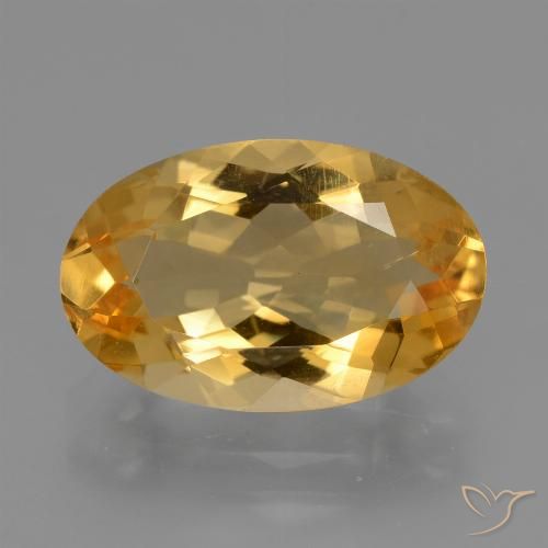 5.12ct Натуральный Средне-темный золотистый Цитрин, Овал, VVS-VS