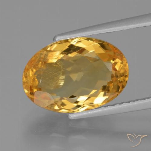 3.72ct Натуральный Темно-золотой апельсин Цитрин, Овал, VS-SI