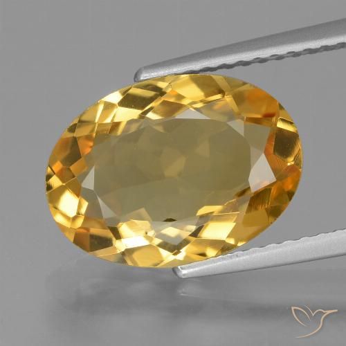 3.69ct Натуральный Темно-золотой апельсин Цитрин, Овал, VVS-VS