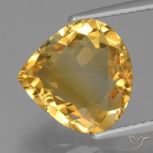 4.08ct Натуральный Золотисто-оранжевый Цитрин, Форма груши, Чистота VVS