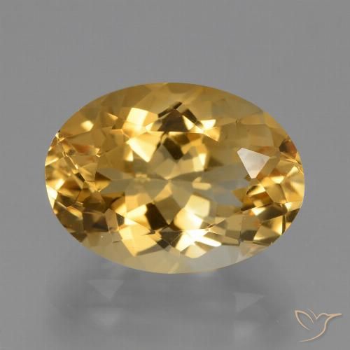 4.93ct Натуральный Средне-темный золотистый Цитрин, Овал, Чистота VVS
