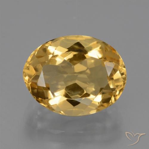 3.62ct Натуральный Светло-золотистый Цитрин, Овал, Чистота VVS