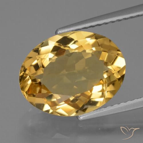 4.99ct Натуральный Золотисто-оранжевый Цитрин, Овал, Чистота VVS