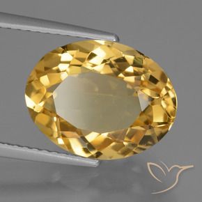 4.99 карата, натуральный Золотисто-оранжевый Цитрин, Овал, Чистота VVS