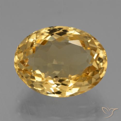 7.08ct Натуральный Средне-темный золотистый Цитрин, Овал, Чистота VVS