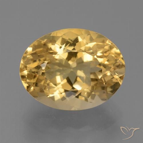 7.42ct Натуральный Светло-золотистый Цитрин, Овал, Чистота VVS