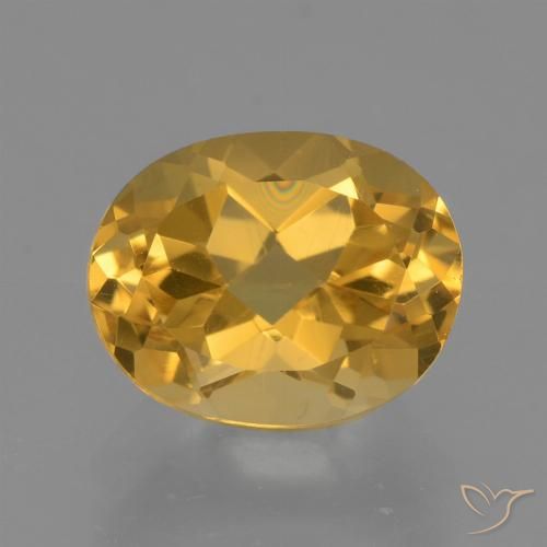 2.50ct Натуральный Средне-темный золотистый Цитрин, Овал, VVS-VS