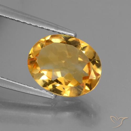 2.33ct Натуральный Средний оранжево-золотой Цитрин, Овал, Чистота VS